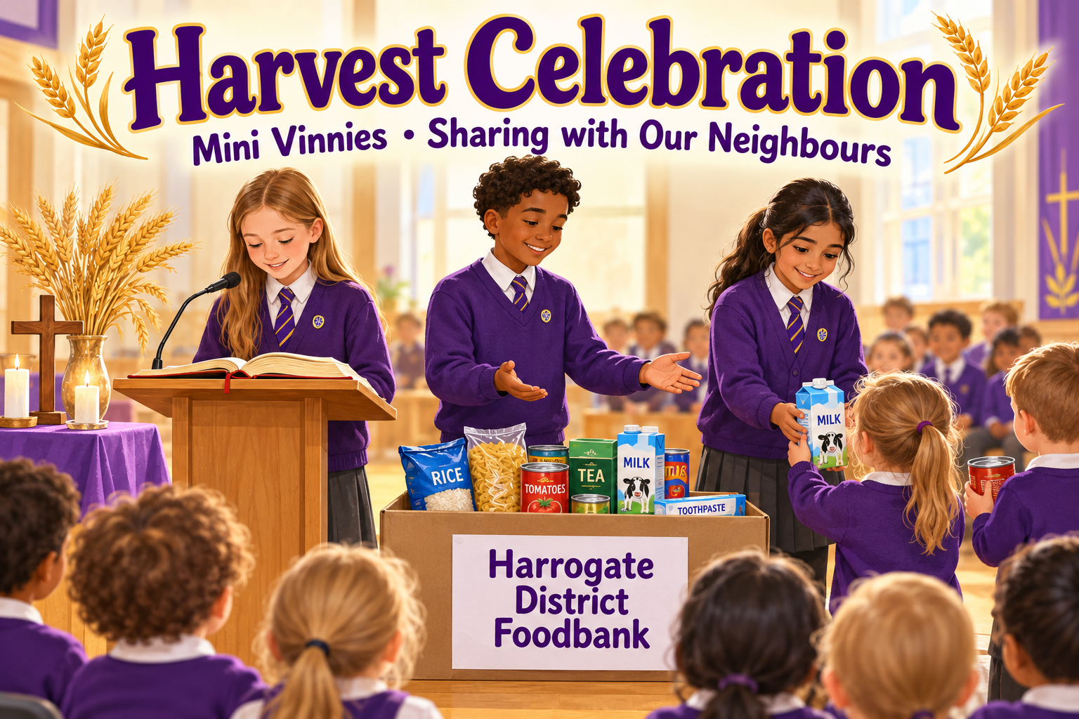 Harvest Gifts, Helping Our Neighbours — Led by Mini Vinnies 🌾🥫💜